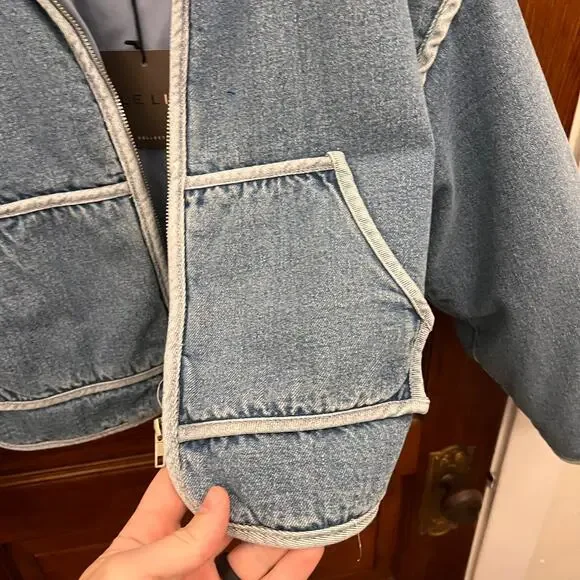 Le Lis Binding Denim Jacket sz XS Blue NEW WITH TAGS $98 Womens - Picture 4 of 10